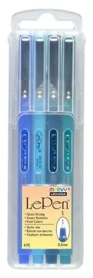 Image de Feutres fins Le Pen Blue, 4 couleurs - Marvy