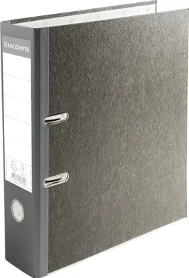 Produktbild von Exacompta 20x Ordner Wolkenmarmor 2Ring 70mm Rücken A4 grau 53710E