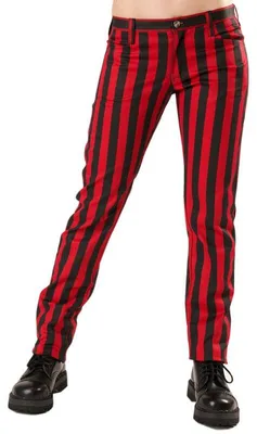 Immagine prodotto di Jeans neri modello "Pistol", gamba stretta, motivo a righe, colore "Rot 40"
