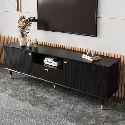 Zdjęcie produktu dla RTV-komoda - Komoda pod telewizor - Mebel RTV - Mebel do salonu - Komoda pod telewizor - Czarny - 170x36x54,5 cm