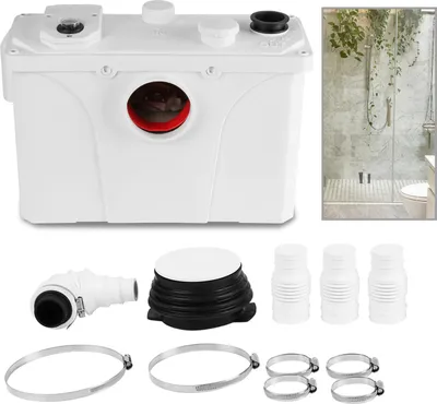 Produktbild von Izrielar 700W Hebeanlage Fäkalienpumpe Sanitär Schmutzwasserpumpe mit Zerkleinerer und Kohlefilter für WC, Dusche, Waschbecken, Bis 190L/min Abwasserentsorgung