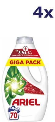 Immagine prodotto di 4 confezioni di Ariël Liquid - 70 sc 2,45 L - + detersivo smacchiatore ultra