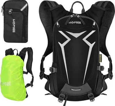 Produktbild von Famanu Fahrrucksack Wasserdicht Ultraleicht - 18L mit Helmhalter und Regenhülle