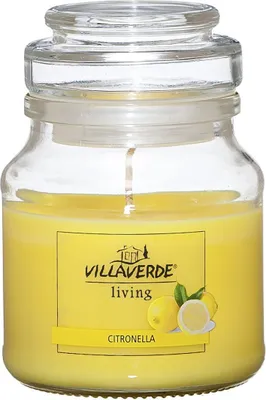 Produktbild von Villa Verde Duftkerze im Glas m. Deckel Citronella, Höhe: 7,8 cm, Ø 7 cm