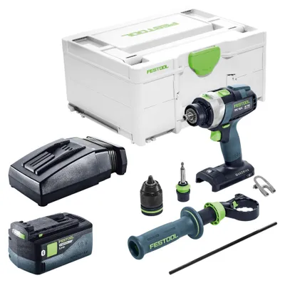 Zdjęcie produktu dla Wiertarko-wkrętarka akumulatorowa Festool TPC 18/4-Basic 18 V 75 Nm bezszczotkowa + 1x akumulator 5,0 Ah + ładowarka + Systainer