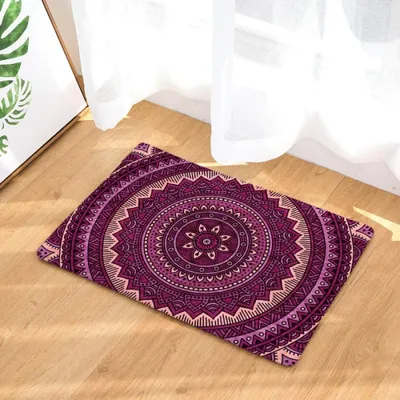 Image de Tapis de porte antidérapant au design géométrique
