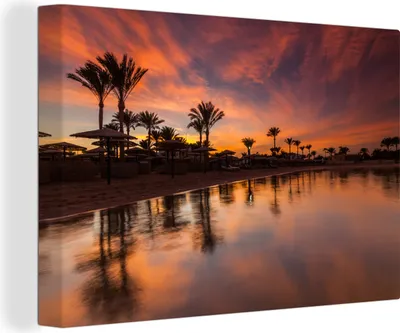 Produktbild von OneMillionCanvasses® - Leinwandbilder - 140x90 cm, Ägypten bei Sonnenuntergang, Wandbilder Kunstdruck Wanddekoration