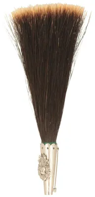 Hutanstecker Schützenschild mit Gamsbart-Imitat von Hut-Breiter in schwarz