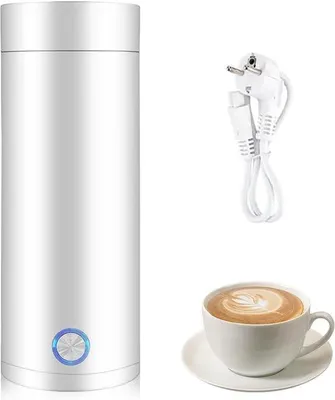 Zdjęcie produktu dla Elektryczny czajnik podróżny 3 w 1, 400 ml, mały, ze stali nierdzewnej, szybki podgrzewacz wody z funkcją automatyczną