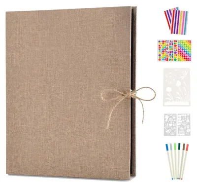 Produktbild von Solidchoice – Vintage-Fotoalbum für Scrapbooking mit 60 schwarzen Seiten