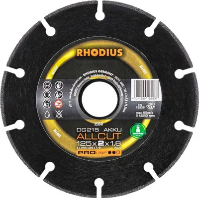 Produktbild von Rhodius Diamantscheibe DG215 Accu Allcut 125x2x1,6x22,23 353347