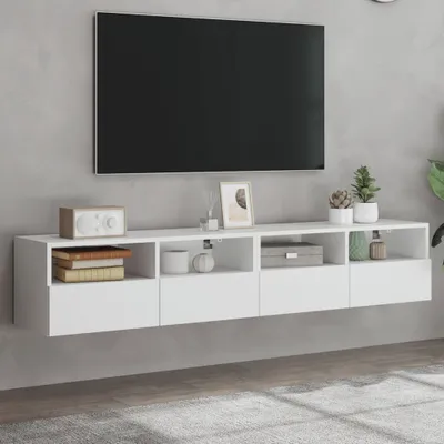 Produktbild von TV-Wandschränke 2 Stk. Weiß 80x30x30 cm Holzwerkstoff 836869