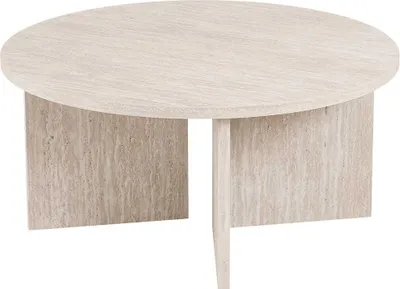 Image de Table basse Drasir - Ø90x42cm - travertin beige