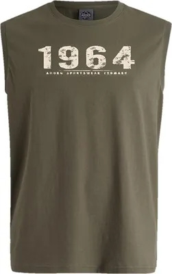 Produktbild von Übergrößen Tanktop Vintage Number beige AHORN SPORTSWEAR Dusty Olive 8XL