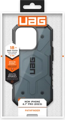 Produktbild von Urban Armor Gear Pathfinder Magsafe, Cover, Apple, iPhone 15 Pro, 15,5 cm (6.1"), Schwarz, Blau