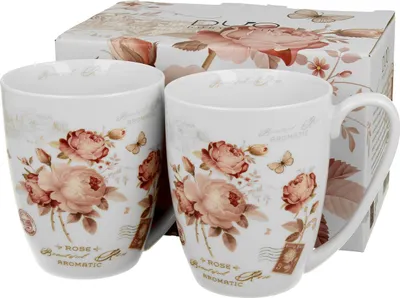 Produktbild von DUO | Becher - Kaffeebecher - 360 ml - 2er Set - Bunt Geblümt - Teebecher - Porzellan