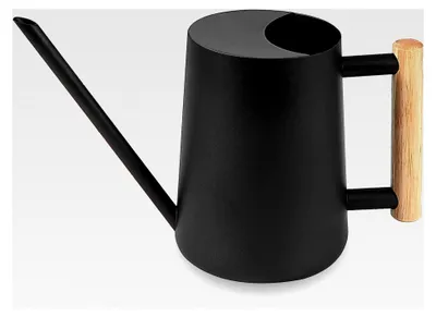 Produktbild von Gießkanne für Zimmerpflanzen, 1000ml Metall Edelstahl Gießkanne mit langem Auslauf für Zimmerpflanzen, Bonsai und Garten (Schwarz)