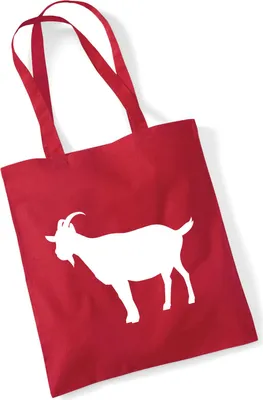 Produktbild von Huuraa Jutebeutel Ziege Silhouette 10 Liter Classic Red Baumwolle Tasche Geschenkidee
