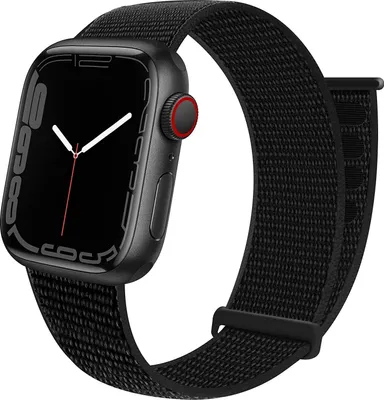 Produktbild von Strap-it Apple Watch 8 Nylon Loop Armband (Schwarz)