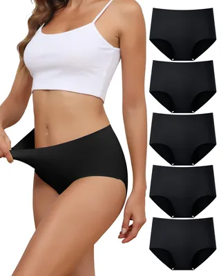 Immagine prodotto di 5 paia di slip da donna, senza cuciture, vita media, modello hipster, confezione multipla