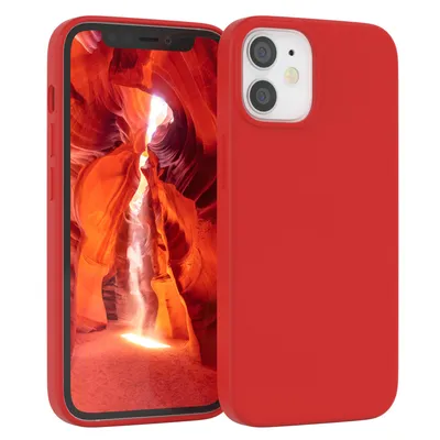 Produktbild von EAZY CASE Silikonhülle für Apple iPhone 12 Mini Silikon Backcover Schutz in Rot