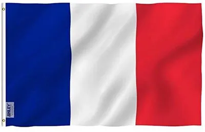 Produktbild von Flagge Frankreich 90x150 cm - Lebendige Farben und UV-beständig - Polyester mit doppelt genähten Kanten