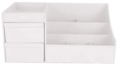 Make-up-Aufbewahrungsbox, Kosmetik-Organizer, Weiß, 28x17x13 cm