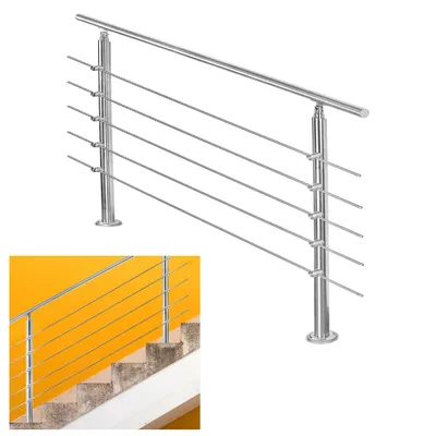 Obrázok produktu pre TolleTour Zábradlie Nerezové zábradlie Schodiskové zábradlie Pre vnútorné vonkajšie balkónové zábradlie Schodiskové zábradlie 80 cm 5 priečok