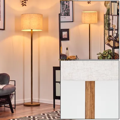 Produktbild von Schiavonea Stehlampe aus Holz/Stoff in Naturfarben/Beige/Weiß, Höhe 165 cm