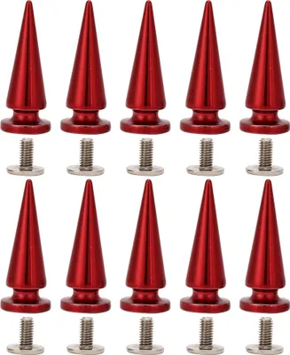Produktbild von 10Set 10*26 mm Kupferkugel Nietmetallstift mit Schraubenset für DIY -Lederbeutelschuh (rot)