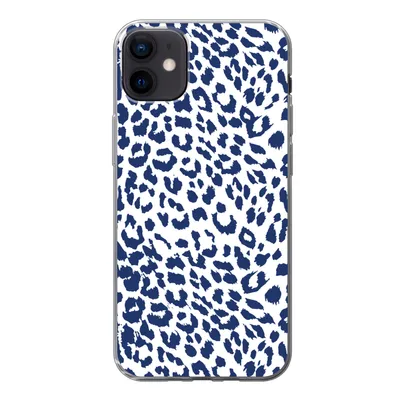 Produktbild von MuchoWow® Handyhülle Schutzhülle Hülle für iPhone 12 mini Panther Druck - Blau - Abstrakt Silikon Softcase Handy Hülle - Bild