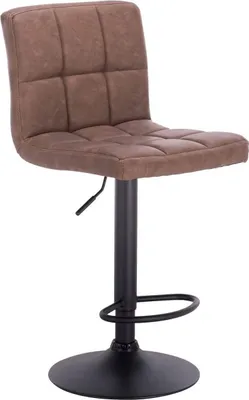 Produktbild von Barkstuhl Nora – Hohe Rückenlehne – Ergonomischer Barhocker – Sitzhöhe 60-82cm – Braun – 1er Set – Küche & Bar