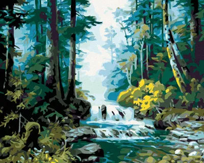 Produktbild von Diamondi - Diamond painting - WALDBACH, 40X50 cm, ohne Keilrahmen