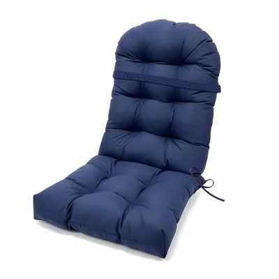Produktbild von Outdoor-Schaukelstuhlkissen mit Bändern,Hochlehner Auflagen Stuhlkissen Sitzkissen,wasserfest Adirondack Stuhl Ersatzkissen,Lounge-Sitzkissen für Garten und Veranda,Dunkelblau