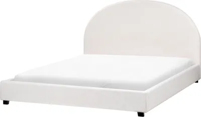 Zdjęcie produktu dla BELIANI Łóżko wodne tapicerowane beżowe poliester 160 x 200 cm minimalistyczny design