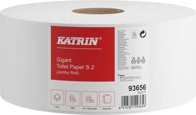 Obrázok produktu pre KATRIN 93656 KATRIN Jumbo-Toilettenpapier Gigant S2 2-lagig, 12 Rollen