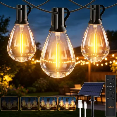 Solar-Lichterkette 15m, 25+2 LED, warmweiß, dimmbar, Timer
