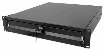 Produktbild von INTELLINET 19" Schublade 2HE abschließbar 466mm tief schwarz