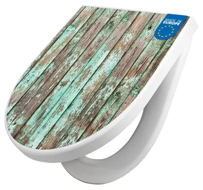 Produktbild von WC Sitz mit Absenkautomatik D Form Motiv Verwittertes Holz [TDW3 12180]