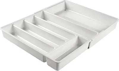 Zdjęcie produktu dla Famanu Organizer do szuflad na sztućce, plastikowy - jasnoszary