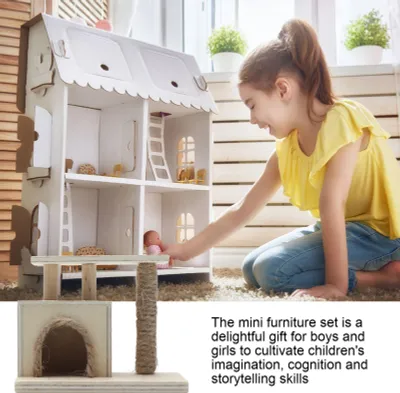 Obrázok produktu pre Mačací rám 1:12 Bábikový domček Miniatúrny stojan Hračky Nábytok Dekorácia Príslušenstvo