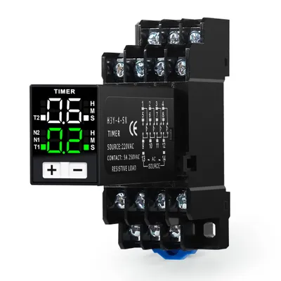 Obrázek produktu pro H3Y-4-SX Digitální časové relé s displejem 0,1S-99H Řízení času cyklu Zpoždění AC220V se zásuvkou