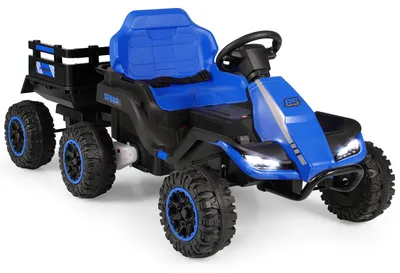 Produktbild von KOMFOTTEU Elektro Traktor mit Anhänger für Kinder ab 3 Jahren, Blau