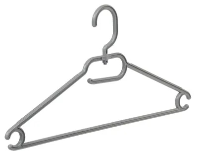 Productafbeelding van Kledinghanger Set van 30 Stuks - 360° Draaihaak - Grijs - 42 cm