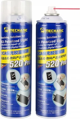 Image de Mechanic 520 Pro Spray – Solvant Professionnel OCA LCD 550 ml | Action Rapide, Non Corrosif | Pour Réparation Écrans Smartphone Tablette