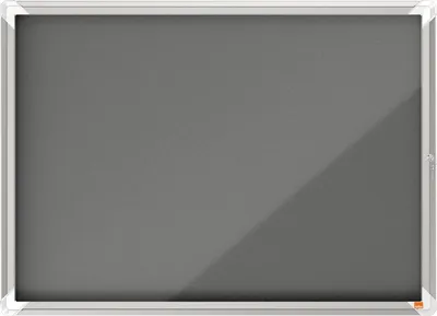 Image de Vitrine d'affichage Premium Plus feutre, avec porte rabattable, 8xA4, gris