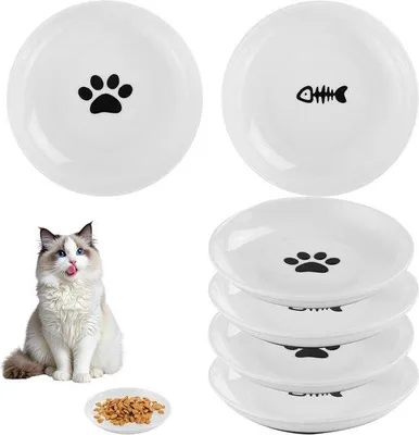 Produktbild von Rutschfeste Katzenfressnäpfe aus Keramik – 6er-Set, Durchmesser 15 cm