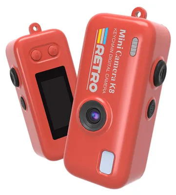 Produktbild von Zimilo Mini Kinderkamera Digitalkamera mit 0.96 Zoll IPS Display, Retro Schlüsselanhänger Kompaktkamera HD Fotokamera für Unterwegs, Rot