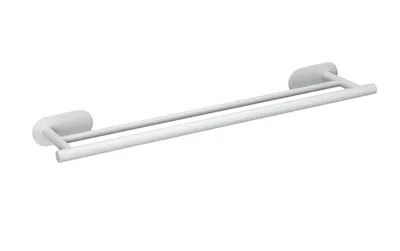 Produktbild von WENKO Turbo-Loc® Badetuchstange Duo Mod. Orea White matt, 60 cm, aus rostfreiem Edelstahl