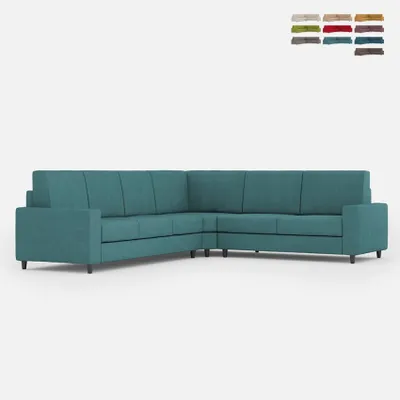 Produktbild von Großes Ecksofa aus Stoff, 6 Sitzplätze, 286x246 cm, modern, Sakar 18AG - Hellblau